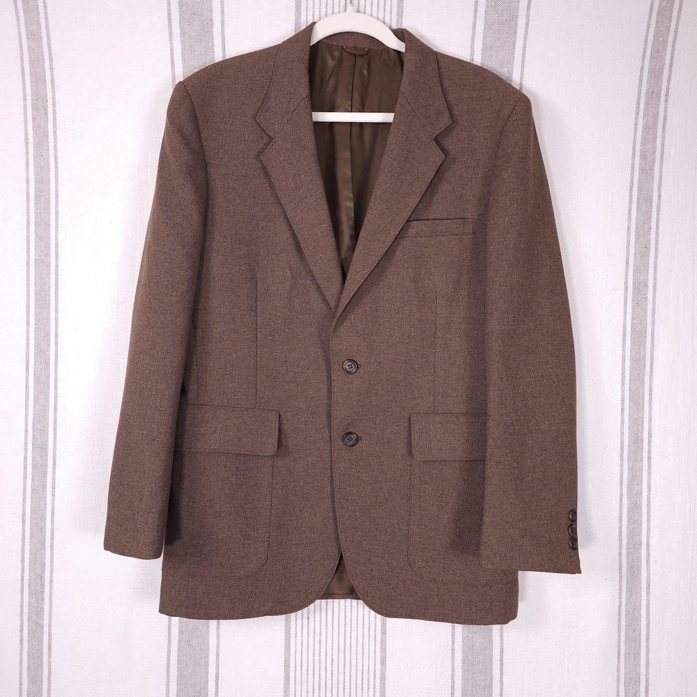 Vintage Levis Action Suit Blazer Mens 40R Brown Eclectic Grandpa Jacket